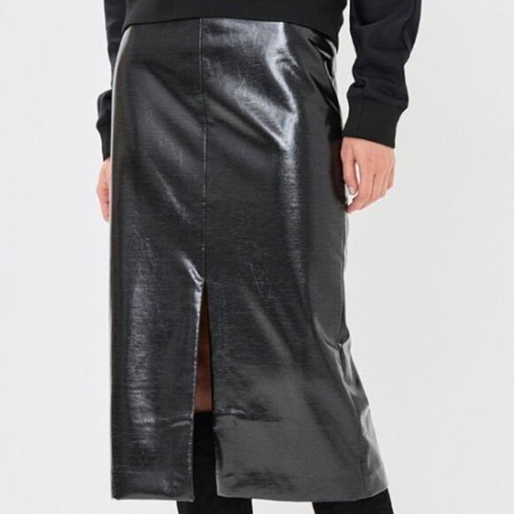 Tibi Glossed Jersey Pencil Skirt - Picture 2 of 5